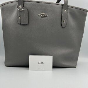Gray Coach City Zip Tote